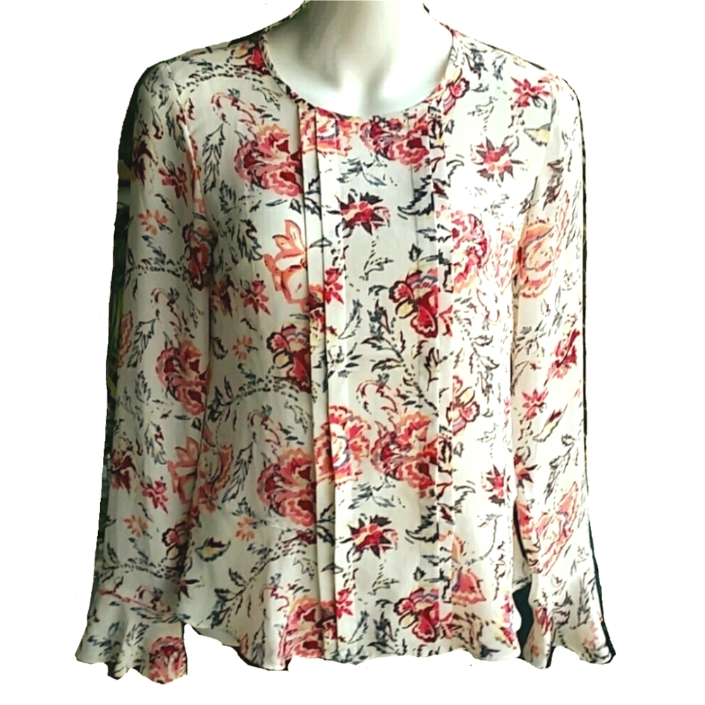 Banana Republic Floral Romantic Boho Blouse Size XS
